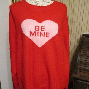 Vince Camuto Be Mine Valentine Oversized Ultra Soft Fit Long Sleeved Sweater XL